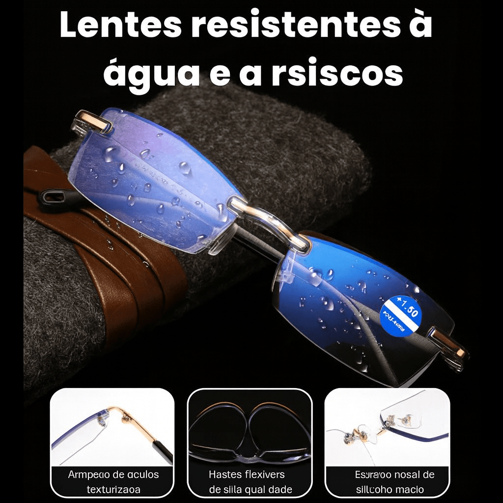 Óculos Inteligentes Anti-Raios - Vision™ + Capa de Couro + Frasco Limpa-lentes 500ml Gratis