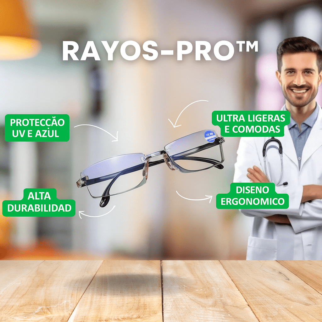 Óculos Inteligentes Anti-Raios - Vision™ + Capa de Couro + Frasco Limpa-lentes 500ml Gratis