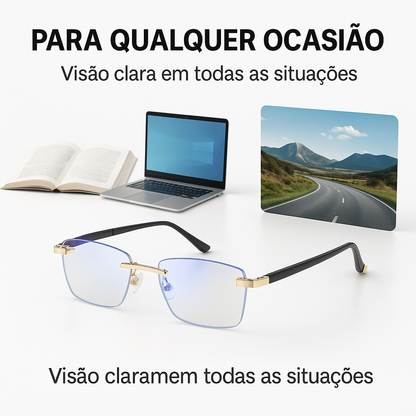 2X1 Óculos Inteligentes Anti-Raios - Vision™ + Capa de Couro + Frasco Limpa-lentes 500ml LIVRE