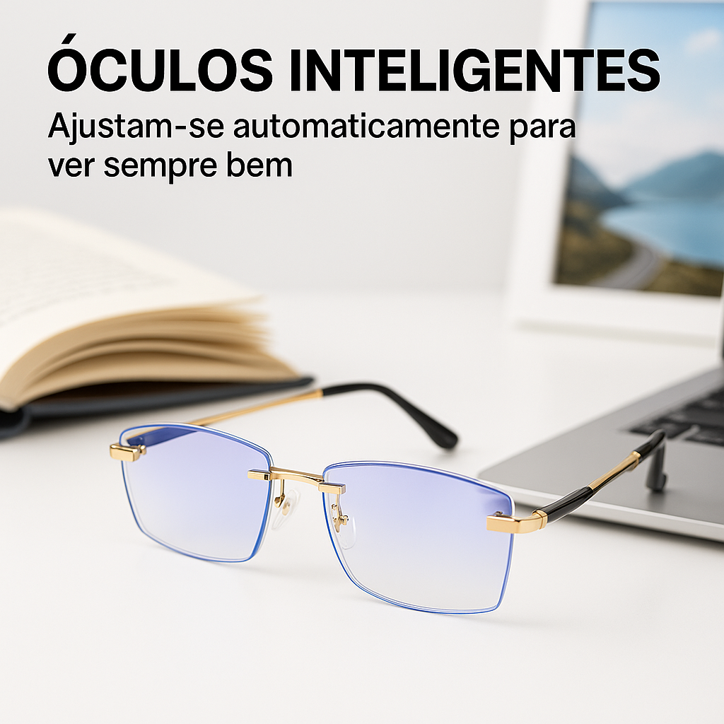 2X1 Óculos Inteligentes Anti-Raios - Vision™ + Capa de Couro + Frasco Limpa-lentes 500ml LIVRE